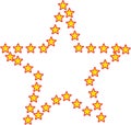 Yellow stars with a red outline in the form of a large star