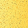 Yellow stars on yellow background, copy space, spark, light