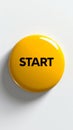 yellow 'Start' button with a sleek design on neutral background, initiation and readiness Royalty Free Stock Photo