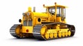 Yellow steamroller road construction machine. Generative AI