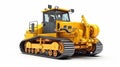 Yellow steamroller road construction machine. Generative AI