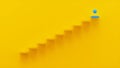Yellow Steps of the Career Ladder Leading Up on a Yellow Background. Royalty Free Stock Photo
