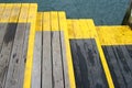 Yellow steps in dockyard