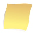 Yellow stick note isolated on white background, vector illustration Royalty Free Stock Photo