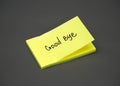 Yellow stick note with text Goodbye Royalty Free Stock Photo