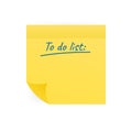 Yellow stick notes isolated on white background. To do list. Vector illustration Royalty Free Stock Photo