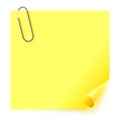 Yellow sticker with curled corner Royalty Free Stock Photo