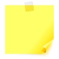 Yellow sticker with curled corner Royalty Free Stock Photo