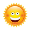 yellow sticker happy sun icon