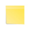 Yellow sticker paper note for notice. Sticky page. Blank with shadow isolated on white background. Vector illustration Royalty Free Stock Photo