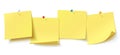 Yellow sticker pinned pushbutton with curled corner, ready for your message Royalty Free Stock Photo