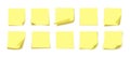 Yellow Sticky Note Bright Paper Reminder Sheet Set Royalty Free Stock Photo