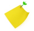 Yellow sticky note with dart Royalty Free Stock Photo