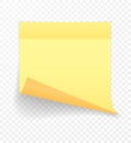 Yellow sticky note isolated on transparent background. Vector illustration Royalty Free Stock Photo