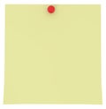 Yellow Sticky Note isolated on white Royalty Free Stock Photo