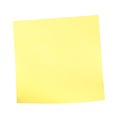 Yellow sticky note isolated on white Royalty Free Stock Photo
