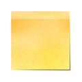 Yellow sticky note isolated on white Royalty Free Stock Photo