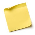 Yellow sticky note isolated on white background Royalty Free Stock Photo