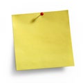 Yellow Sticky Note red pushpin Royalty Free Stock Photo