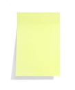 Yellow sticky note with shade Royalty Free Stock Photo