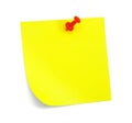 Yellow sticky note with shade Royalty Free Stock Photo