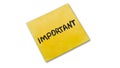 Yellow sticky note showing important reminder message Royalty Free Stock Photo