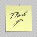 Yellow Sticky Note With Thank you Message for your design