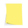 Yellow sticky note with transparent shade Royalty Free Stock Photo