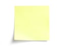 Yellow sticky note on white Royalty Free Stock Photo