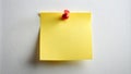 Yellow Sticky Note on White Wall, Note , Reminder , Blank , Paper Royalty Free Stock Photo