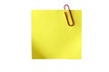 Yellow sticky post it note postit notes postits isolated paper blank empty orange red clip pin pad background orange white stickey Royalty Free Stock Photo