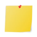 Yellow sticky paper with red pin