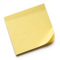 Yellow sticky post-it note isolated on white background Royalty Free Stock Photo