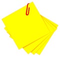 Yellow sticky and red clip Royalty Free Stock Photo