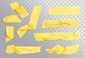 Yellow Sticky Tape, Torn Sticky Strip Paper Royalty Free Stock Photo