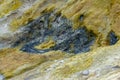 Yellow stones on the thermal zone of Vulcano