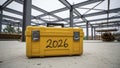 Yellow Storage Box in Industrial Building Royalty Free Stock Photo