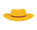 Yellow straw hat cartoon. Vector Illustration