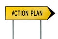 Yellow street concept action plan sign