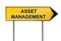 Yellow street concept asset management sign