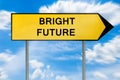 Yellow street concept bright future sign