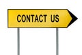 Yellow street concept contact us sign