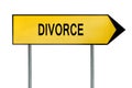 Yellow street concept divorce sign Royalty Free Stock Photo