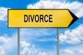 Yellow street concept divorce sign Royalty Free Stock Photo