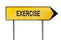 Yellow street concept exercise sign