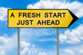 Yellow street concept fresh start just ahead sign Royalty Free Stock Photo