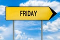 Yellow street concept friday sign Royalty Free Stock Photo