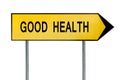 Yellow street concept good health lost sign Royalty Free Stock Photo