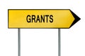 Yellow street concept grants sign