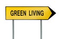 Yellow street concept green living lost sign Royalty Free Stock Photo